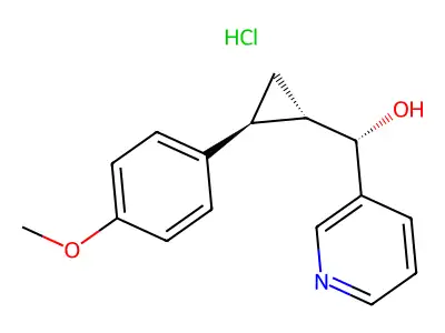 3-Pyridinemethanol, alpha-(2-(4-methoxyphenyl)cyclopropyl)-, hydrochloride, (1-alpha(R*),2-beta)- structure