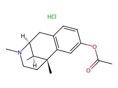 alpha-2'-Acetoxy-5,9-dimethyl-2(N)-methyl-6,7-benzomorphan hydrochloride, structure