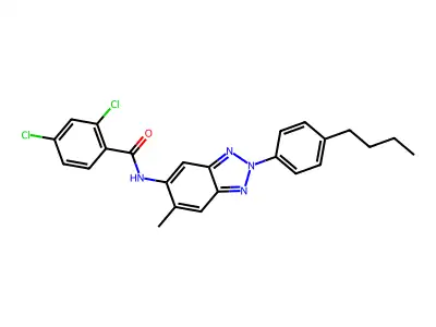 N-[2-(4-butylphenyl)-6-methyl-2H-1,2,3-benzotriazol-5-yl]-2,4-dichlorobenzamide structure