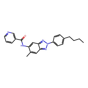 N-[2-(4-butylphenyl)-6-methylbenzotriazol-5-yl]pyridine-3-carboxamide structure