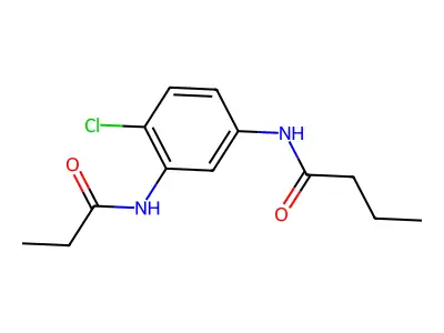 N-[4-chloro-3-(propanoylamino)phenyl]butanamide structure
