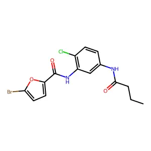 5-bromo-N-[5-(butyrylamino)-2-chlorophenyl]-2-furamide structure