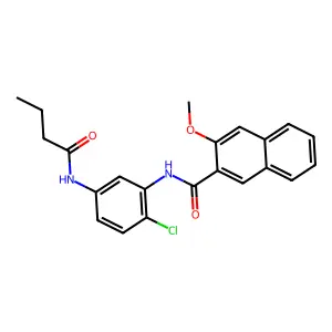 N-[5-(butanoylamino)-2-chlorophenyl]-3-methoxynaphthalene-2-carboxamide structure