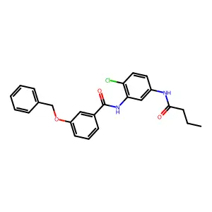 N-[5-(butanoylamino)-2-chlorophenyl]-3-phenylmethoxybenzamide structure