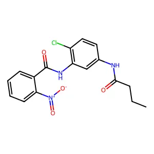 N-[5-(butanoylamino)-2-chlorophenyl]-2-nitrobenzamide structure