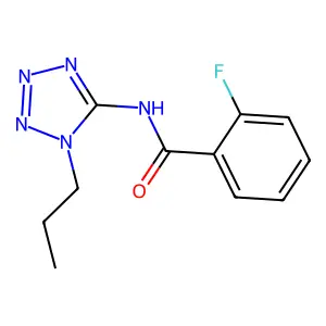 2-fluoro-N-(1-propyltetrazol-5-yl)benzamide structure