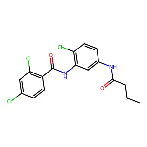 N-[5-(butanoylamino)-2-chlorophenyl]-2,4-dichlorobenzamide structure