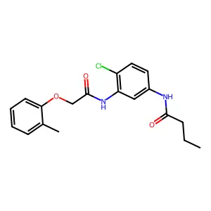 N-(4-chloro-3-{[(2-methylphenoxy)acetyl]amino}phenyl)butanamide structure