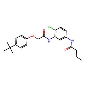 N-(3-{[(4-tert-butylphenoxy)acetyl]amino}-4-chlorophenyl)butanamide structure