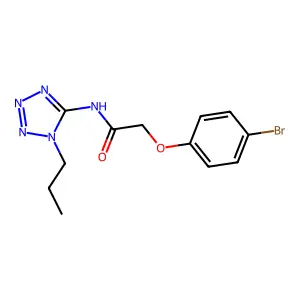 2-(4-bromophenoxy)-N-(1-propyltetrazol-5-yl)acetamide structure