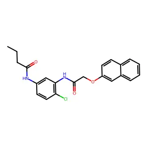 N-(4-chloro-3-{[(naphthalen-2-yloxy)acetyl]amino}phenyl)butanamide structure
