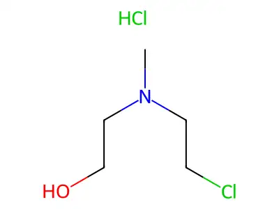 Methylamine, N-(2-chloroethyl)-N-(2-hydroxyethyl)-, hydrochloride structure