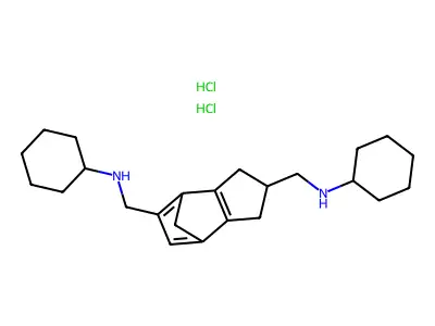 N,N'-Dicyclohexylhexahydro-4,7-methano-2,5-bis(methylamine) dihydrochloride structure