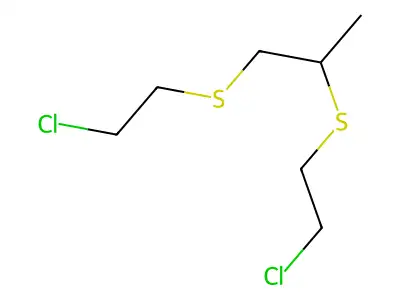 Propane, 1,2-bis((2-chloroethyl)thio)- structure