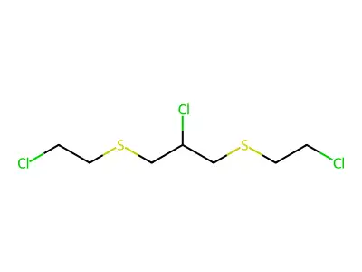 Propane, 1,3-bis(2-chloroethylthio)-2-chloro- structure