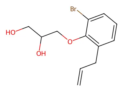 1,2-Propanediol, 3-(2-allyl-6-bromophenoxy)- structure