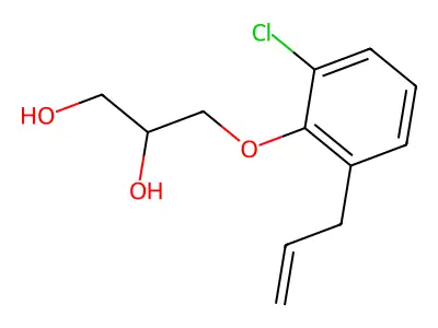 1,2-Propanediol, 3-(2-allyl-6-chlorophenoxy)- structure