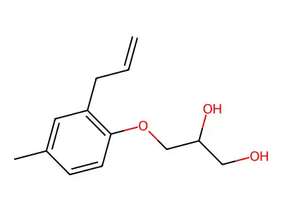 1,2-Propanediol, 3-(2-allyl-p-tolyloxy)- structure