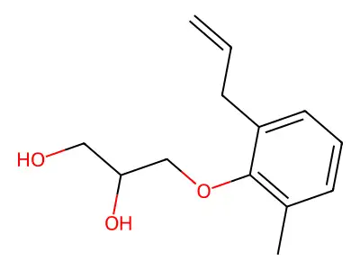 1,2-Propanediol, 3-(6-allyl-o-tolyloxy)- structure