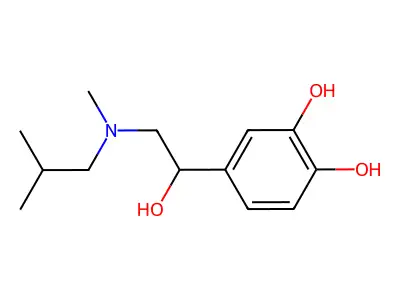1,2-Benzenediol, 4-(1-hydroxy-2-(methyl(2-methylpropyl)amino)ethyl)- structure