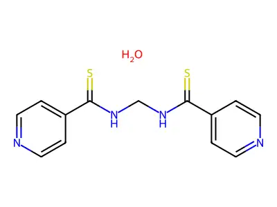 Isonicotinamide, N,N'-methylenebis(thio-, hydrate structure