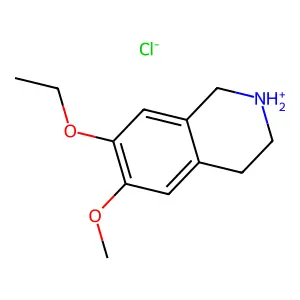 Isoquinoline, 7-ethoxy-1,2,3,4-tetrahydro-6-methoxy-, hydrochloride (1:1) structure
