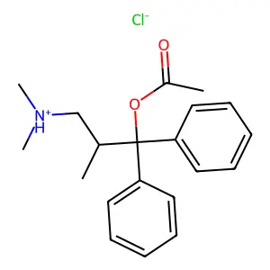 3-(Dimethylamino)-2-methyl-1,1-diphenylpropyl acetate--hydrogen chloride (1/1) structure