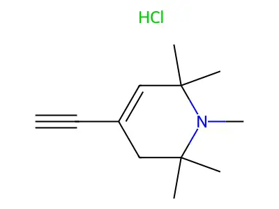 Pyridine, 1,2,3,6-tetrahydro-4-ethynyl-1,2,2,6,6-pentamethyl-, hydrochloride structure