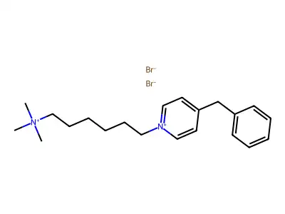 Pyridinium, 4-benzyl-1-(6'-dimethylaminohexyl)-, bromide, methobromide structure