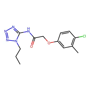 2-(4-chloro-3-methylphenoxy)-N-(1-propyltetrazol-5-yl)acetamide structure