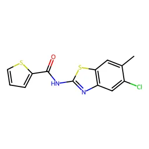 N-(5-chloro-6-methyl-1,3-benzothiazol-2-yl)thiophene-2-carboxamide structure