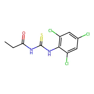 N-[(2,4,6-trichlorophenyl)carbamothioyl]propanamide structure