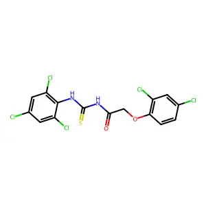 2-(2,4-dichlorophenoxy)-N-[(2,4,6-trichlorophenyl)carbamothioyl]acetamide structure
