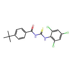 4-tert-butyl-N-[(2,4,6-trichlorophenyl)carbamothioyl]benzamide structure