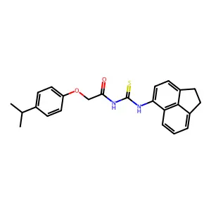 N-(1,2-dihydroacenaphthylen-5-ylcarbamothioyl)-2-(4-propan-2-ylphenoxy)acetamide structure