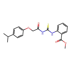 Methyl 2-[({[(4-isopropylphenoxy)acetyl]amino}carbonothioyl)amino]benzoate structure