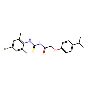 N-[(4-bromo-2,6-dimethylphenyl)carbamothioyl]-2-(4-propan-2-ylphenoxy)acetamide structure
