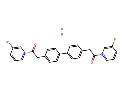 Pyridinium, (4,4'-biphenylylenebis(2-oxoethylene))bis(3-bromo-, dibromide structure