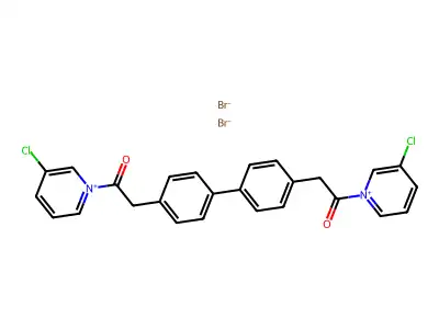 Pyridinium, (4,4'-biphenylylenebis(2-oxoethylene))bis(3-chloro-, dibromide structure