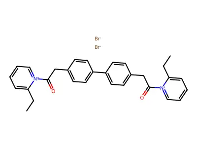 Pyridinium, (4,4'-biphenylylenebis(2-oxoethylene))bis(2-ethyl-, dibromide structure