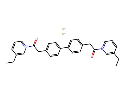 Pyridinium, (4,4'-biphenylylenebis(2-oxoethylene))bis(3-ethyl-, dibromide structure