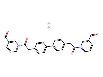 Pyridinium, (4,4'-biphenylylenebis(2-oxoethylene))bis(3-formyl-, dibromide structure