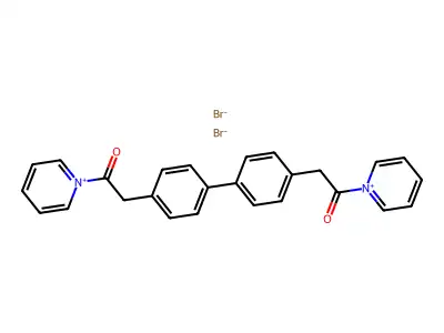 Pyridinium, 1,1'-(4,4'-biphenylenebis(2-oxoethylene))bis-, dibromide structure