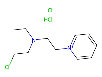 Ethyl-beta-chloroethyl-beta-pyridiniumethylamine chloride hydrochloride structure