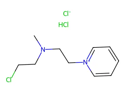 Methyl-beta-chloroethyl-beta-pyridiniumethylamine chloride hydrochloride structure