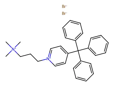 Pyridinium, 1-(3'-dimethylaminopropyl)-4-trityl-, bromide, methobromide structure