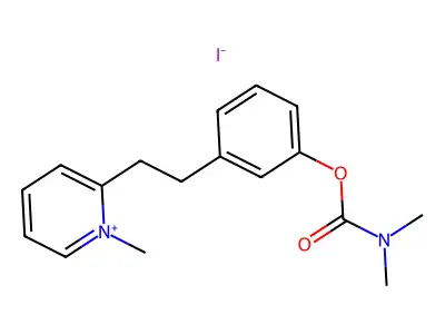 Pyridinium, 2-(3-hydroxyphenethyl)-1-methyl-, iodide, dimethylcarbamate structure