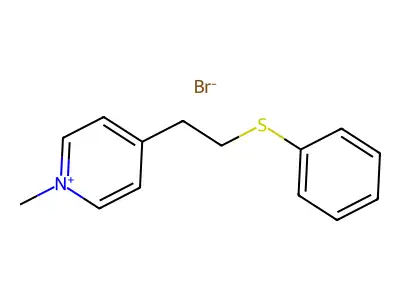 Pyridinium, N-methyl-4-(2-(phenylthio)ethyl)-, methobromide structure