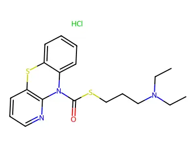 10H-Pyrido(3,2-b)(1,4)benzothiazine-10-carbothioic acid, S-(3-diethylaminopropyl) ester, hydrochloride structure
