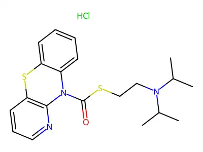 10H-Pyrido(3,2-b)(1,4)benzothiazine-10-carbothioic acid, S-(2-diisopropylamino)ethyl ester, hydrochloride structure